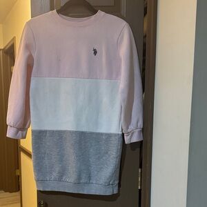 U.S. Polo Assn. Pink, White, and Gray Kids Casual Dress